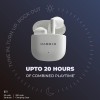 Hammer KO Pro Bluetooth Earbuds with Upto 20H Playtime, ENC, Fast Charging Type-C, IPX4 Water Resistant (White)