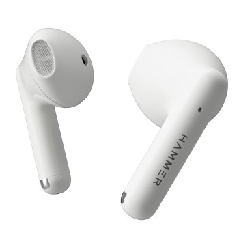 Hammer KO Pro Bluetooth Earbuds with Upto 20H Playtime, ENC, Fast Charging Type-C, IPX4 Water Resistant (White)