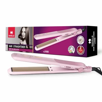 HAVELLS HS3406 HAIR STRAIGHTENER WITH KERA NOURISH Hair Straightener (Pink)