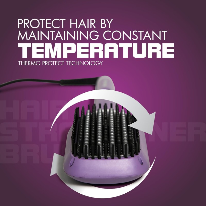 Havells Keratin Infused Hair Straightener Brush With Temperature Control For All Hair Types Hs4201