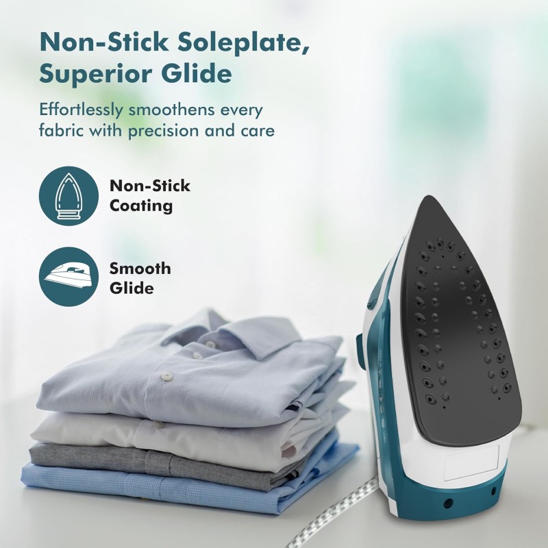 Havells Ventura 2000 Watt Steam Iron with Self Cleaning Function|Vertical & Horizontal Ironing|220 ml Tank for Longer Ironing|High Steaming (Turquoise)
