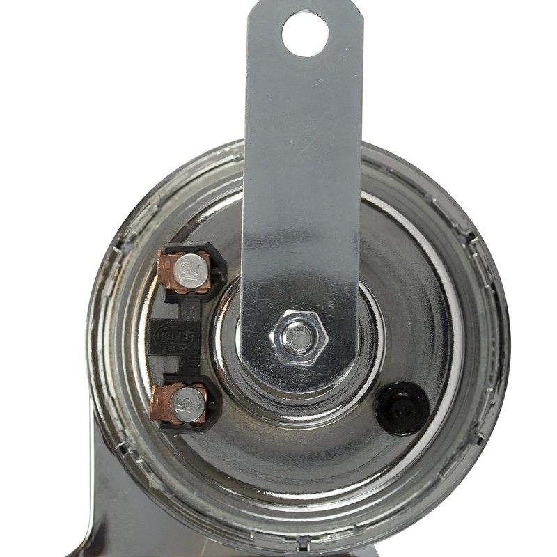 Hella 007728883 Chrome Trumpet Horn Set ( 12V,400/500 Hz,105 -118 dB @ 2m) for Passenger Car