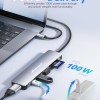 Hiearcool 7 in 1 USB C Hub, MacBook Pro Adapter, 4K HDMI, USB3.0, SD/TF Card Reader, 100W PD, Compatible