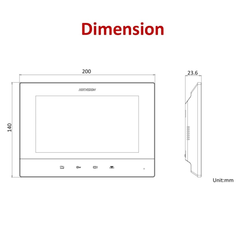 Hikvision DS-KH6220-LE1 7 Inch Video Intercom Network Indoor Station with PoE Support, Non Touch