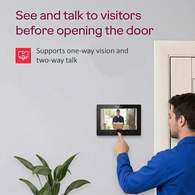 Hikvision DS-KH6220-LE1 7 Inch Video Intercom Network Indoor Station with PoE Support, Non Touch