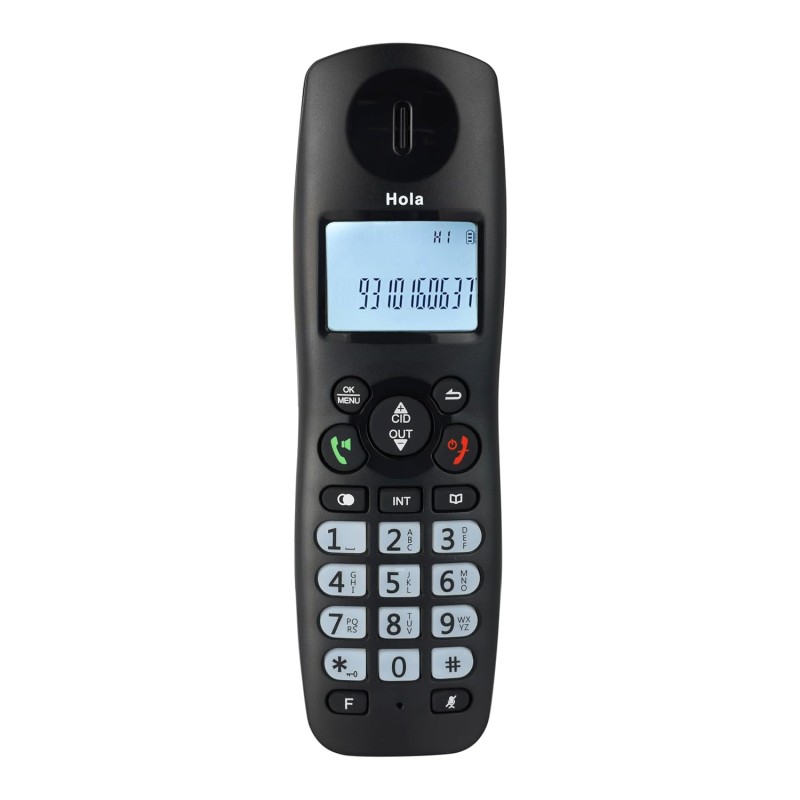 Hola TC700n Cordless 2.4GHz Landline Phone with Caller ID Display, Up to 8 Hours Talk Time, Alarm, Auto Answer