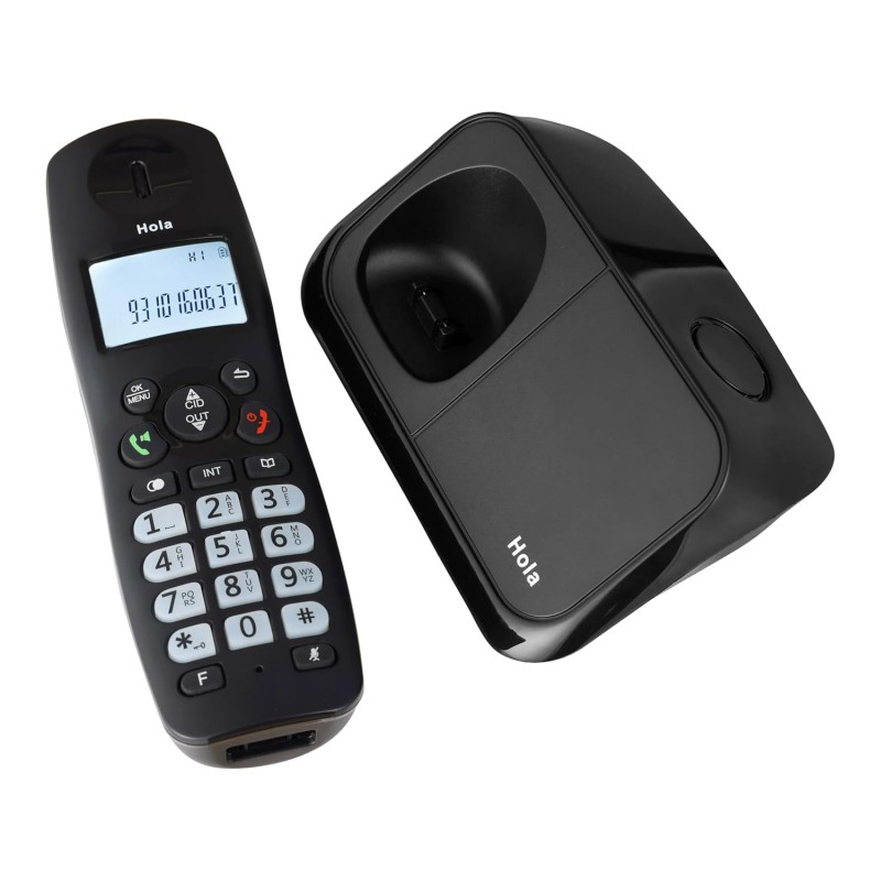 Hola TC700n Cordless 2.4GHz Landline Phone with Caller ID Display, Up to 8 Hours Talk Time, Alarm, Auto Answer