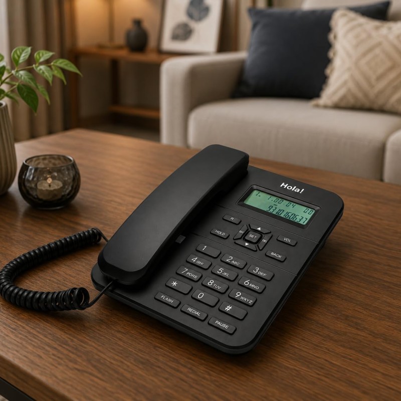 Hola TF 310 Caller Id Corded Landline Phone with CLI and Incoming and Outgoing Call List for Direct Dialing