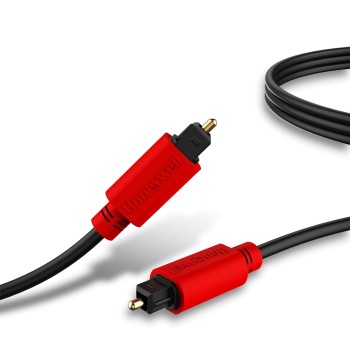 Honeywell Digital Optical Audio Toslink Cable 2 meter, 24K Gold Plated Connectors, PVC Jacketed Copper Wire