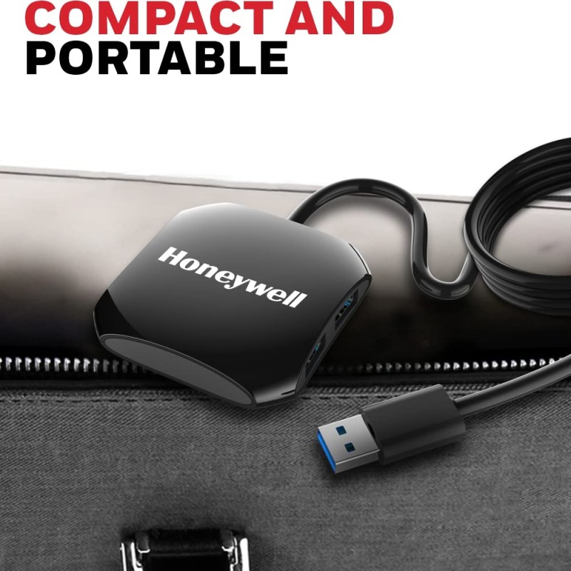 Honeywell Momentum 4-1 USB 3.0 Hub, 1.2 Meter Cable, Max Current 900mA, Transmission Speed 5GBPS, Universally Compatible with All USB PC,