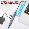 Honeywell Newly Launched 4in1 Ultra Slim Multiport Type C Hub to 1xUSB 3.0 & 3xUSB 2.0 Ports,30cms(1 feet)