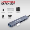 Honeywell Newly Launched 4in1 Ultra Slim Multiport Type C Hub to 1xUSB 3.0 & 3xUSB 2.0 Ports,30cms(1 feet)
