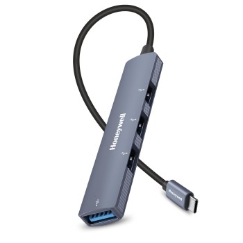 Honeywell Newly Launched 4in1 Ultra Slim Multiport Type C Hub to 1xUSB 3.0 & 3xUSB 2.0 Ports,30cms(1 feet)
