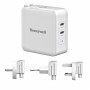 Honeywell Zest Charger GaN 65W, BIS Certified, 2xType C PD 3.0 Ports, Equipped with Switchable Plugs, Ultra-Fast Charging Compatible with iPhone, MacBook Air, iPad Pro, Pixel, Galaxy, Laptops, etc.