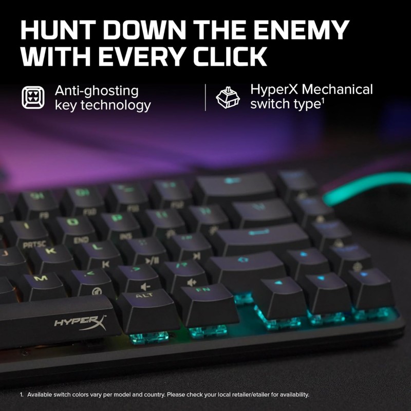 HyperX Alloy Origins 65 Mechanical Gaming Keyboard Aqua Switch - (56R64Aa#Aba), Wired