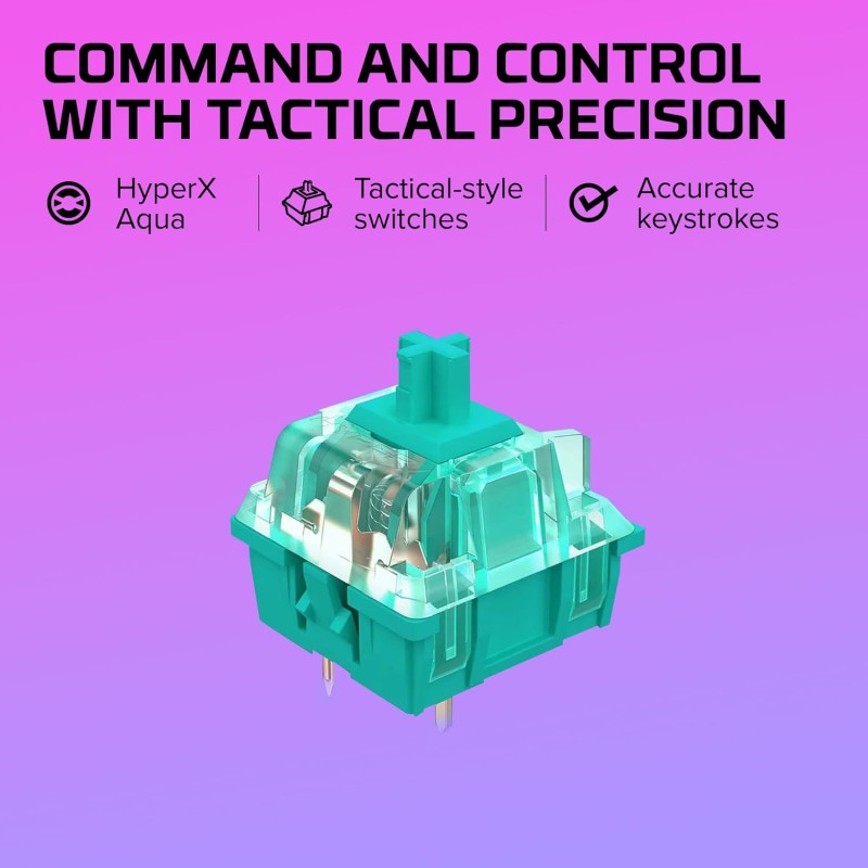 HyperX Alloy Origins 65 Mechanical Gaming Keyboard Aqua Switch - (56R64Aa#Aba), Wired