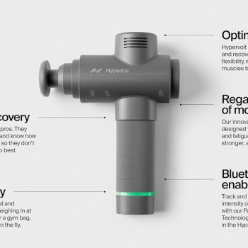 Hyperice Hypervolt 2, Portable Percussion Battery Powered Massager for Whole Body, Grey