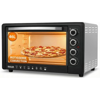 INALSA Oven OTG (46 Liter) with Motorised Rotisserie and Convection, 2000W, 4 Stage Heat Selection (Silver)