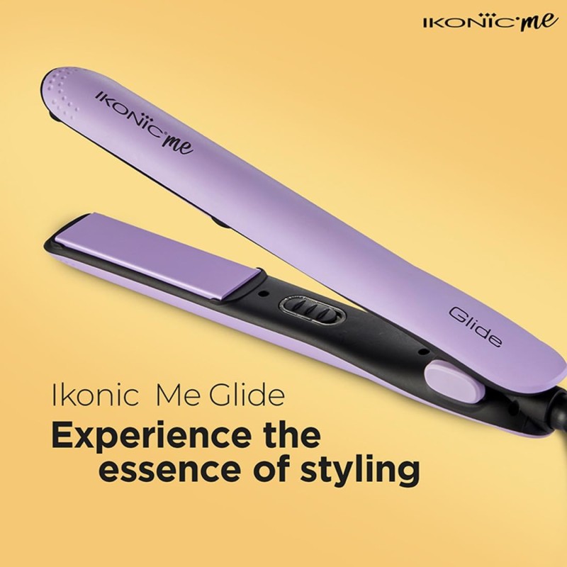 Ikonic Glide Hair Straightener | Ceramic Coated Floating Plates | Quick Heat Up | Switch Light Indicator |Compact Design | Travel Friendly | for All Hair Types, Lilac