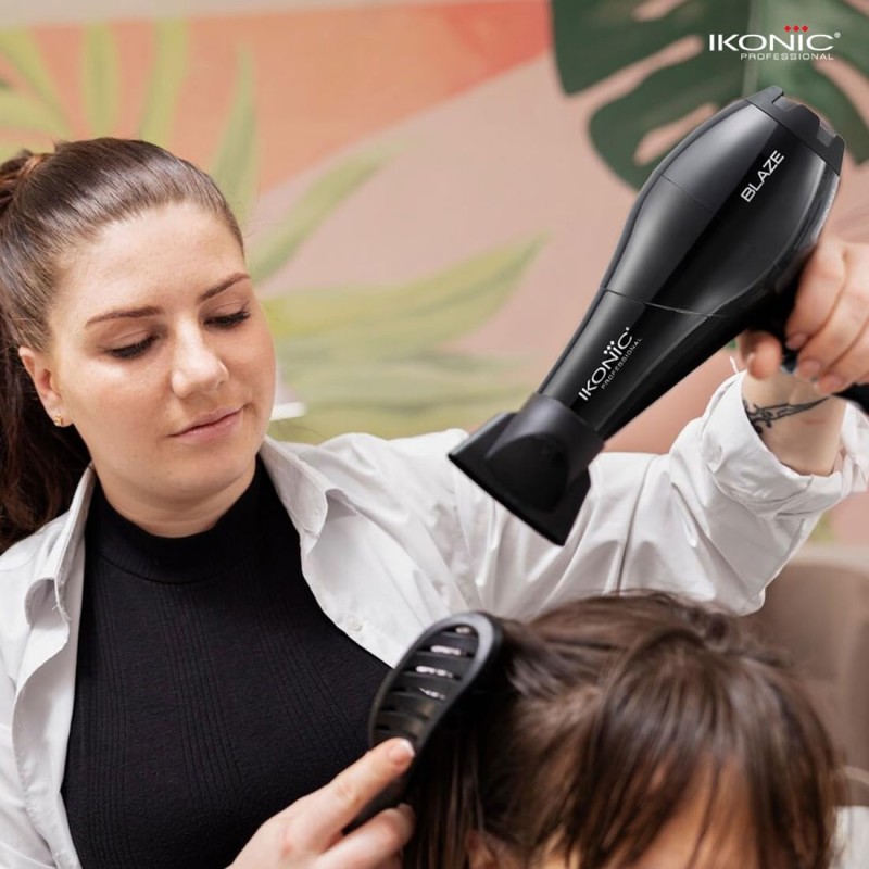 Ikonic Professional Blaze Hair Dryer 1800 Watts-2000 Watts 3 Heat And 2 Speed Setting Combination Powerful Ac Motor Comes Black