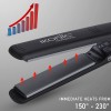 Ikonic Professional Pro Straight Hair Straightener For Women, 1.5 Inch Ceramic Floating Plates, Black