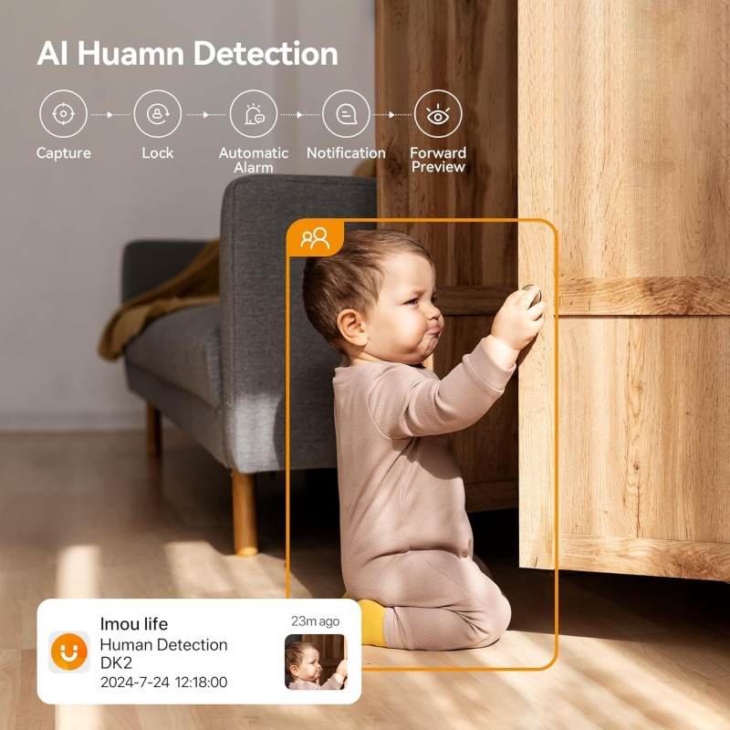 Imou 4MP 2.5K QHD Image Smart CCTV Security WiFi Camera for Home, 360° Coverage, AI Human Detection