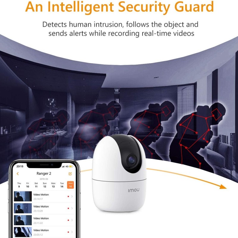 Imou Indoor Wi-Fi Security Camera, 1080P Pan/Tilt Dome Camera, Home Surveillance Camera