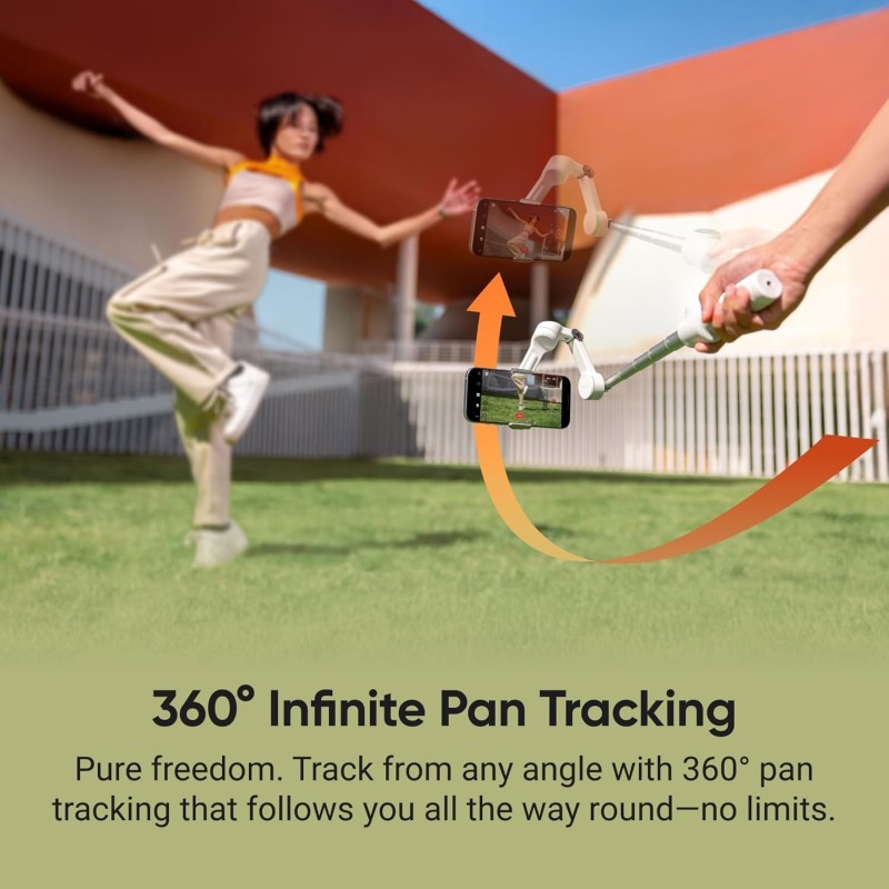 Insta360 Flow 2 Pro Grey - AI Tracking Phone Gimbal, 200+ App Tracking with DockKit, Multi-Person Tracking, 360º Pan Tracking, Built-in Tripod/Selfie Stick, iPhone/Android Portable Stabilizer