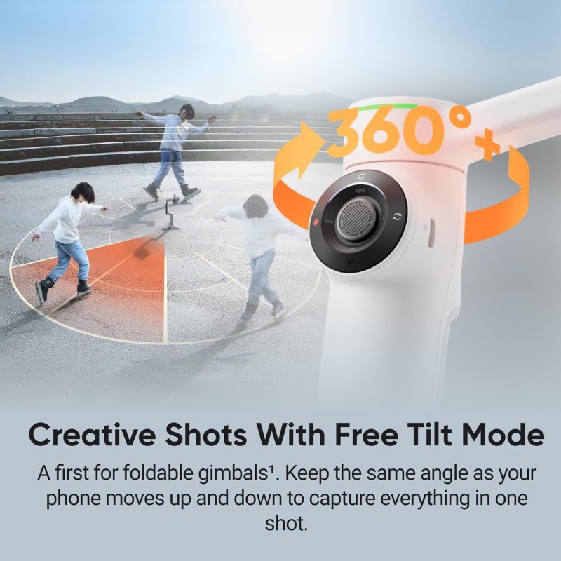 Insta360 Flow 2 Pro Grey - AI Tracking Phone Gimbal, 200+ App Tracking with DockKit, Multi-Person Tracking, 360º Pan Tracking, Built-in Tripod/Selfie Stick, iPhone/Android Portable Stabilizer