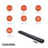 JBL Cinema SB510, Dolby Audio Soundbar with Built-in Subwoofer for Deep Bass, 3.1 Channel with Racetrack Drivers (200W)