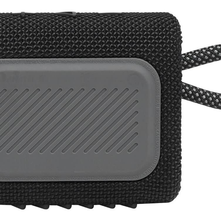 JBL Go 3 Wireless Portable Bluetooth Mini Speaker, Small Speaker with Pro Sound, Vibrant Colors with Rugged Fabric Design, Lightweight IP67 Waterproof, Type C Interface (Without Mic, Black)