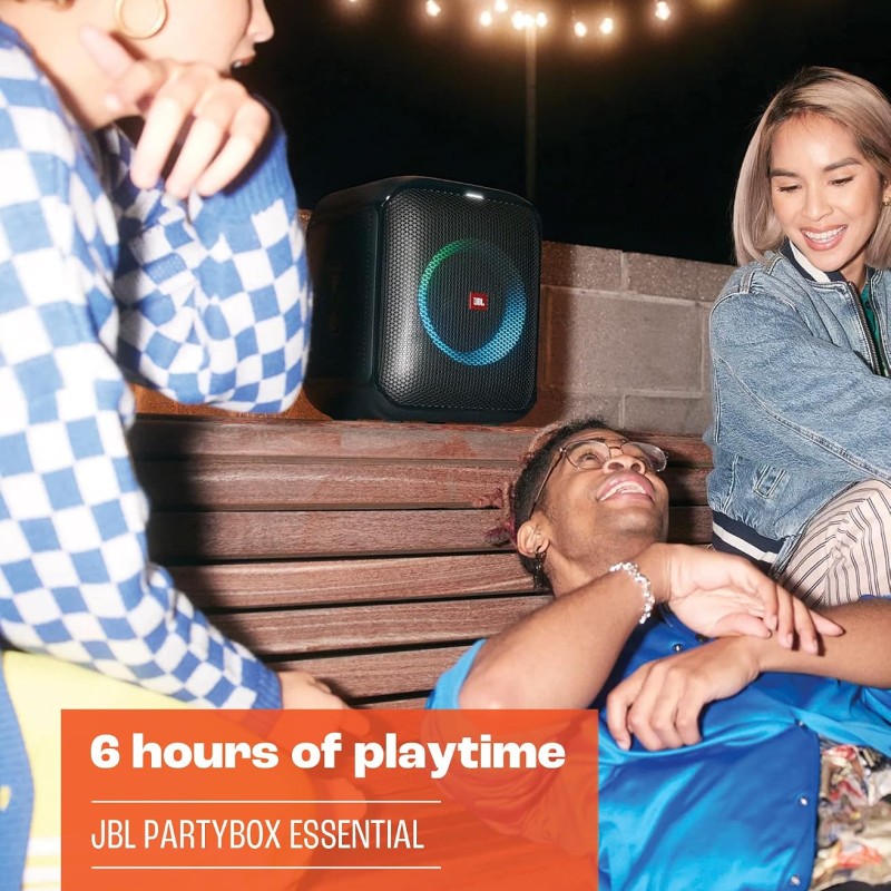 JBL PartyBox Encore Essential - Portable Party Speaker with Powerful 100W Sound, Built-in Dynamic Light Show - Black