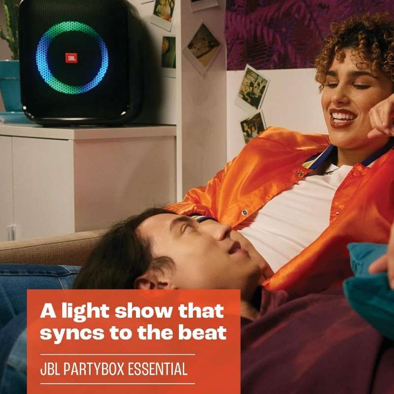 JBL PartyBox Encore Essential - Portable Party Speaker with Powerful 100W Sound, Built-in Dynamic Light Show - Black