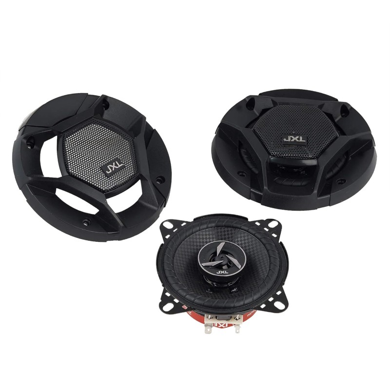 JXL 1090 High Performance 3 Way 4 Inch Coaxial Car Speaker with Inbuilt PEI Car Tweeter and HOP Woofer 500W MAX Pair (Black)