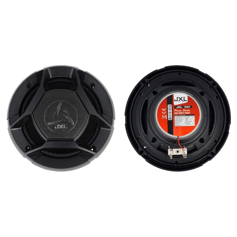 JXL 1690 High Performance 3 Way 6 Inch Coaxial Car Speaker with Inbuilt PEI Car Tweeter and HOP Woofer 600W MAX Pair (Black)