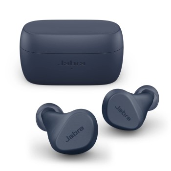 Jabra Elite 2 in Ear True Wireless Earbuds with 21 Hours of Battery, 2 Built-in Microphones for Clear Calls, Rich Bass and Comfortable fit with mic - Navy
