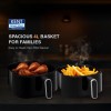 KENT Classic Hot Air Fryer 4L 1300 W | 80% Less Oil | Instant Electric Air Fryer | Auto Cut Off | Fry, Grill, Roast, Steam, and Bake Black