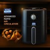 KENT Classic Hot Air Fryer 4L 1300 W | 80% Less Oil | Instant Electric Air Fryer | Auto Cut Off | Fry, Grill, Roast, Steam, and Bake Black
