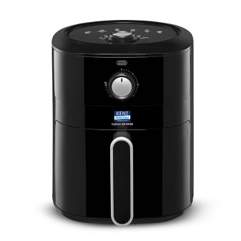 KENT Classic Hot Air Fryer 4L 1300 W | 80% Less Oil | Instant Electric Air Fryer | Auto Cut Off | Fry, Grill, Roast, Steam, and Bake Black