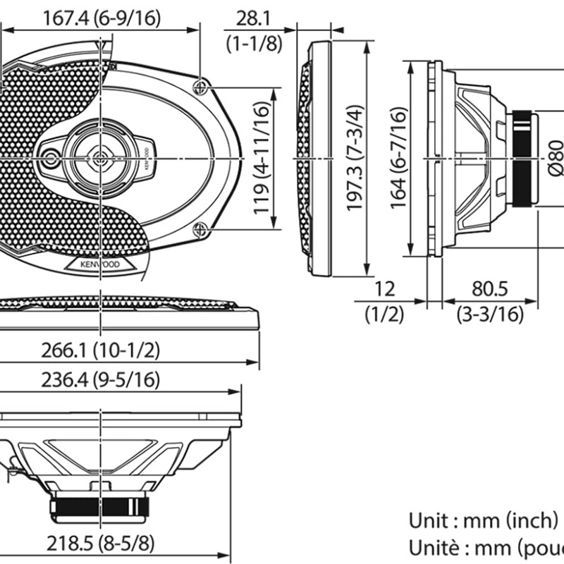 Kenwood Kfc-PS6976-6 X 9 3-Way Speakers - 550W