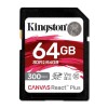 Kingston Canvas React Plus 64GB SD Card | SDXC UHS-II | 300R/260W U3 V90 | Full HD/4K/8K | SDR2/64GB
