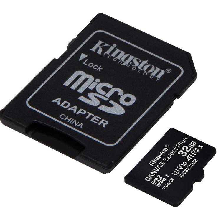 Kingston Canvas Select Plus 32GB microSD Card Class 10 UHS-I speeds up to 100MB/s with Adapter (SDCS2/32GBIN)