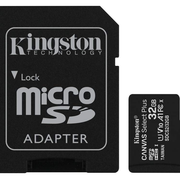 Kingston Canvas Select Plus 32GB microSD Card Class 10 UHS-I speeds up to 100MB/s with Adapter (SDCS2/32GBIN)
