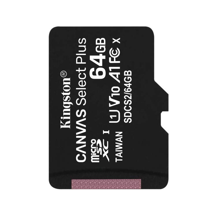 Kingston Canvas Select Plus 64GB microSD Card Class 10 UHS-I speeds up to 100MB/s with Adapter (SDCS2/64GBIN)