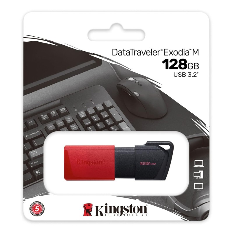 Kingston DataTraveler Exodia M 128GB USB-A Flash Drive USB 3.2 Gen 1 DTXM/128GBIN