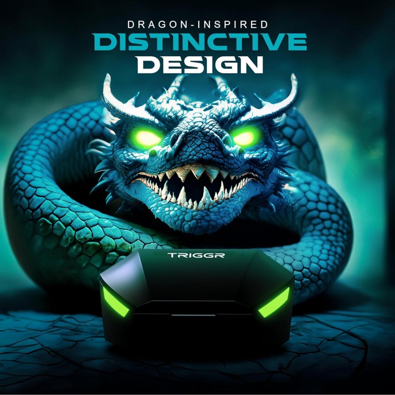 Kraken X2 Gaming Earbuds, TWS Low Latency, ENC Quad 4 Mics with Bluetooth v5.3 Rapid Pairing, 40 Hrs Playtime, IPX4 Water Resistance, Wireless in-Ear Earpods (Black)