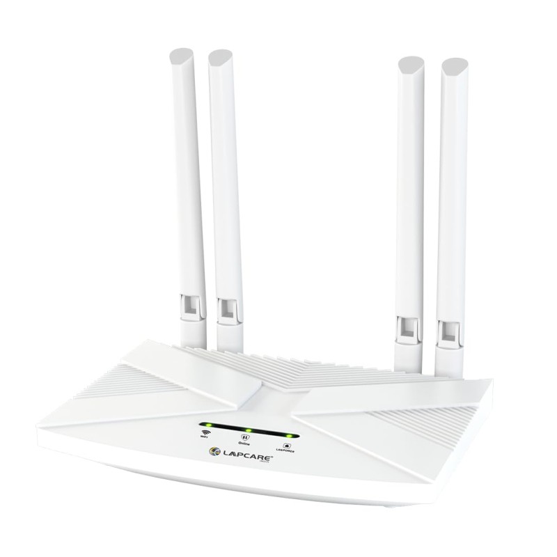 LAPCARE 4G LTE WiFi Router – All SIM Support, 300Mbps High-Speed Internet, External Antenna, MU-MIMO