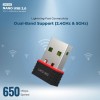 LAPCARE Bluetooth 4.2+ Dual-Band Wi-Fi USB Adapter | 650Mbps Wireless Nano Dongle | MU-MIMO Technology