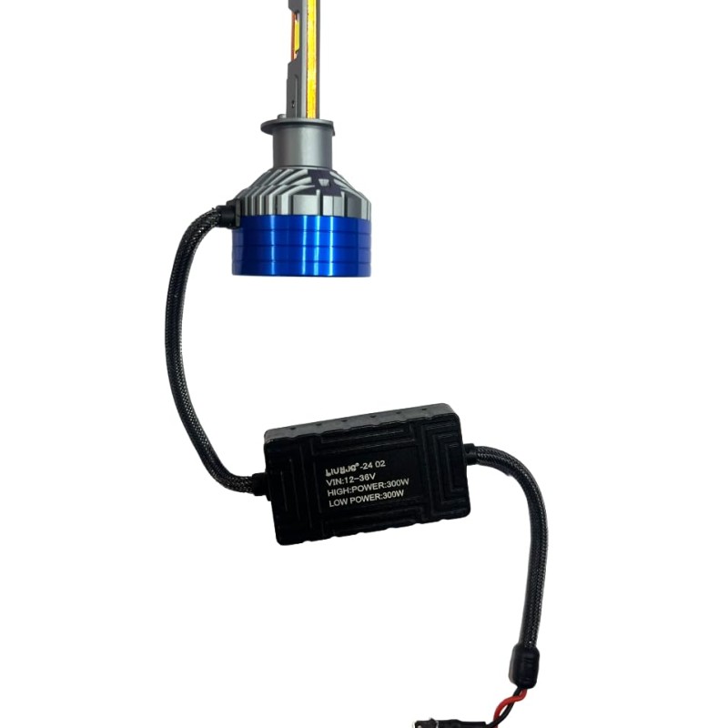 LIU HJG 300W White Car LED Headlight Bulb DC 12V-80V Set of 2 Socket- H1 (HJG 300 watt led Bulb H1 HJG300-H1)