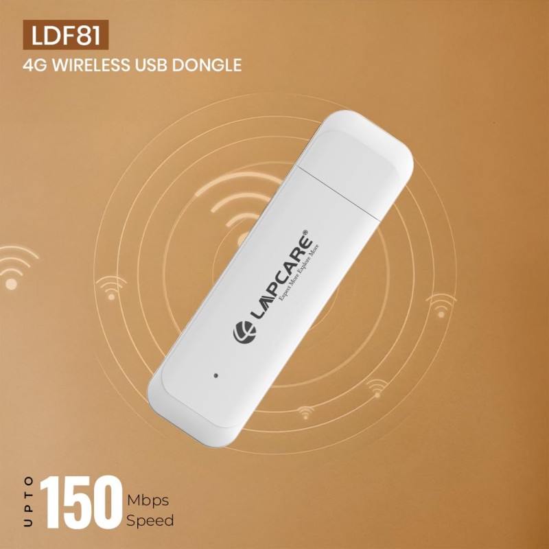 Lapcare LDF72 Single_Band 4G Fast Wireless USB Dongle with All SIM Network Support